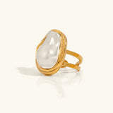 Cecilia - Gold Pearl Ring — perfect für those who value comfort and Design. | Zilocom Offizielle Kollektion